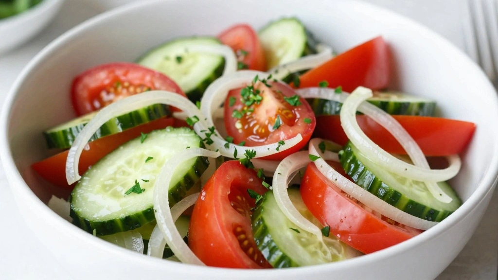 Cucumber Tomato Onion Salad with Light Vinegar Dressing - Step 8: Serve the Salad 1