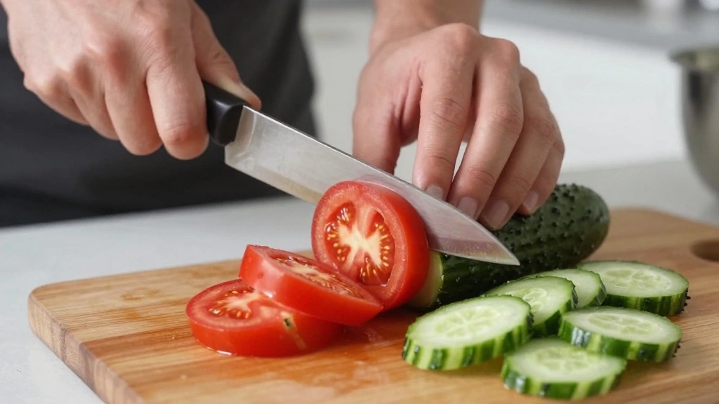 Cucumber Tomato Salad with Feta Cheese and Herbs - Step 1: Prepare Ingredients 1