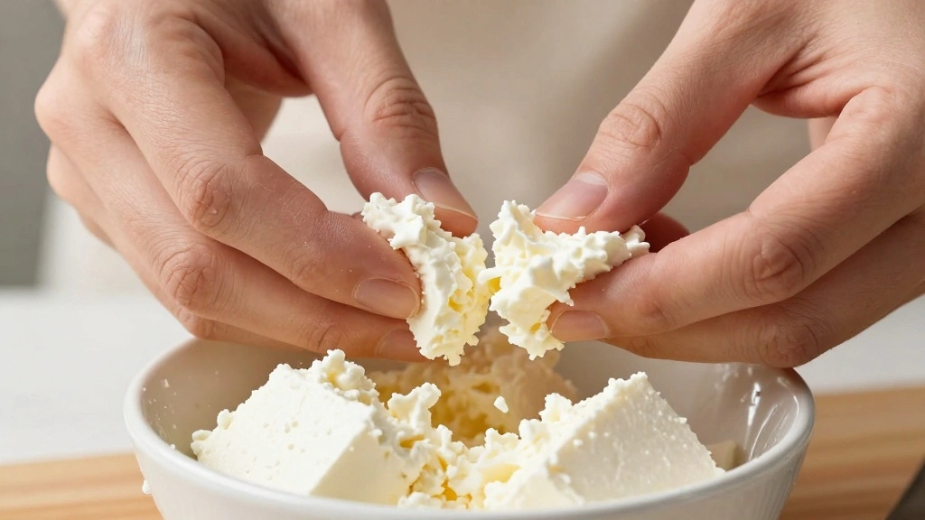 Cucumber Tomato Salad with Feta Cheese and Herbs - Step 2: Crumble the Feta 1