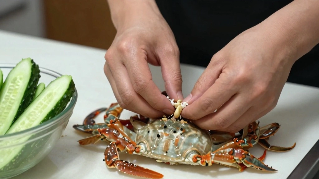 Cucumber and Crab Salad with Creamy Dressing - Step 2: Prepare the Crab Meat 1