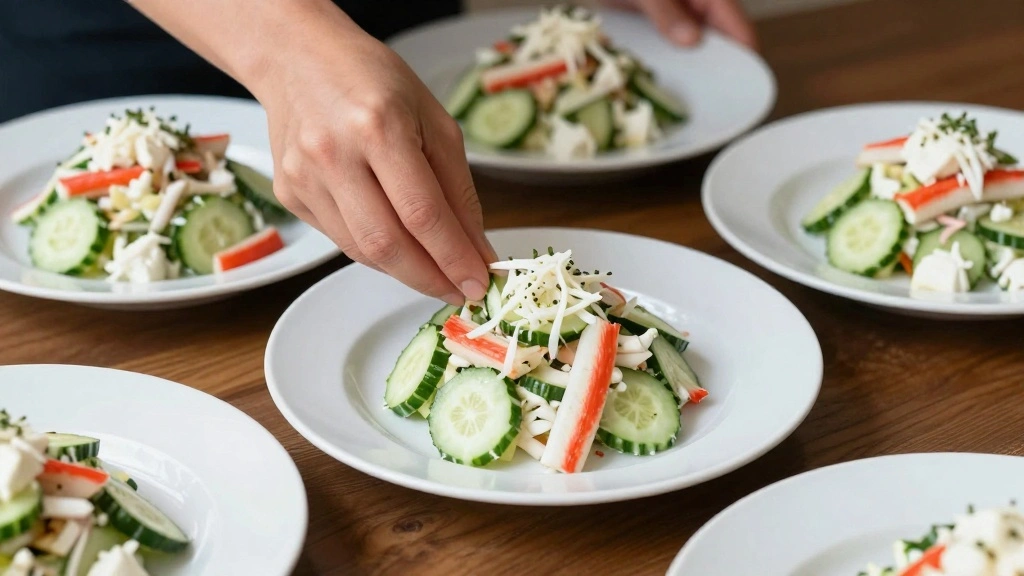 Cucumber and Crab Salad with Creamy Dressing - Step 7: Plate the Salad 1