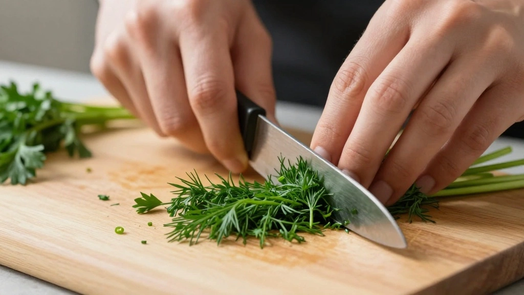 Cucumber and Pepper Salad Crunchy and Refreshing - Step 5: Chop the Herbs 1