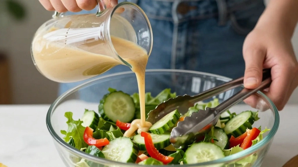 Cucumber and Pepper Salad Crunchy and Refreshing - Step 7: Add the Dressing 1