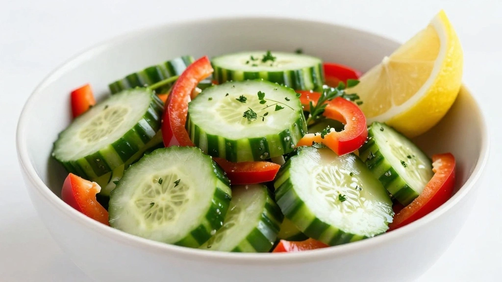 Cucumber and Pepper Salad Crunchy and Refreshing - Step 8: Garnish and Serve 1