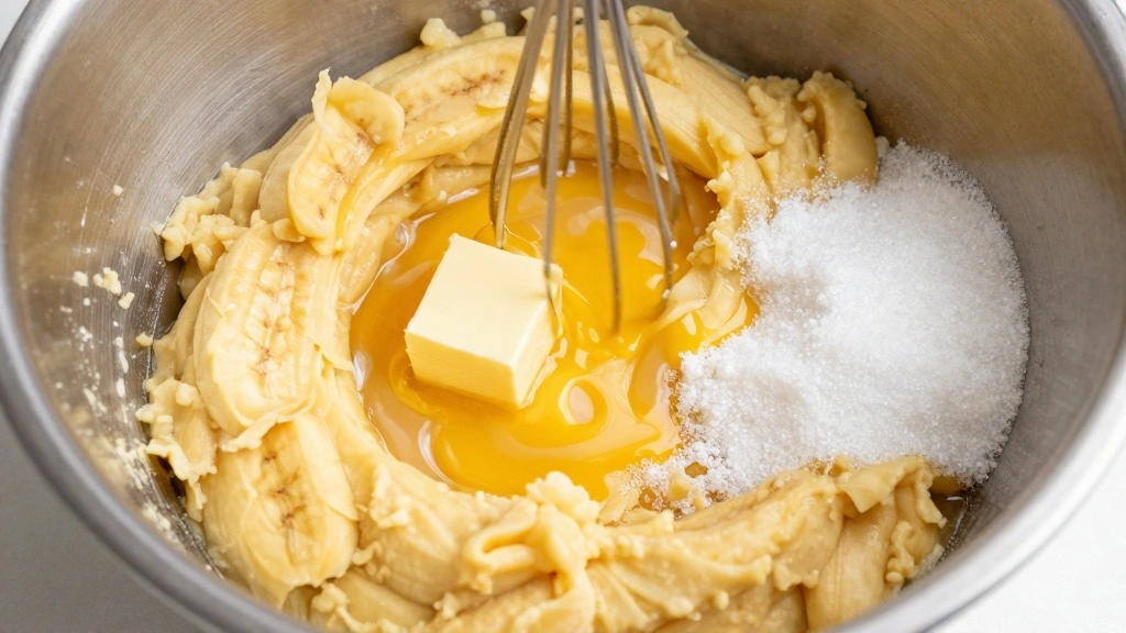 Easy Banana Chocolate Chip Muffins (One Bowl) - Step 2: Prepare the Wet Ingredients 1