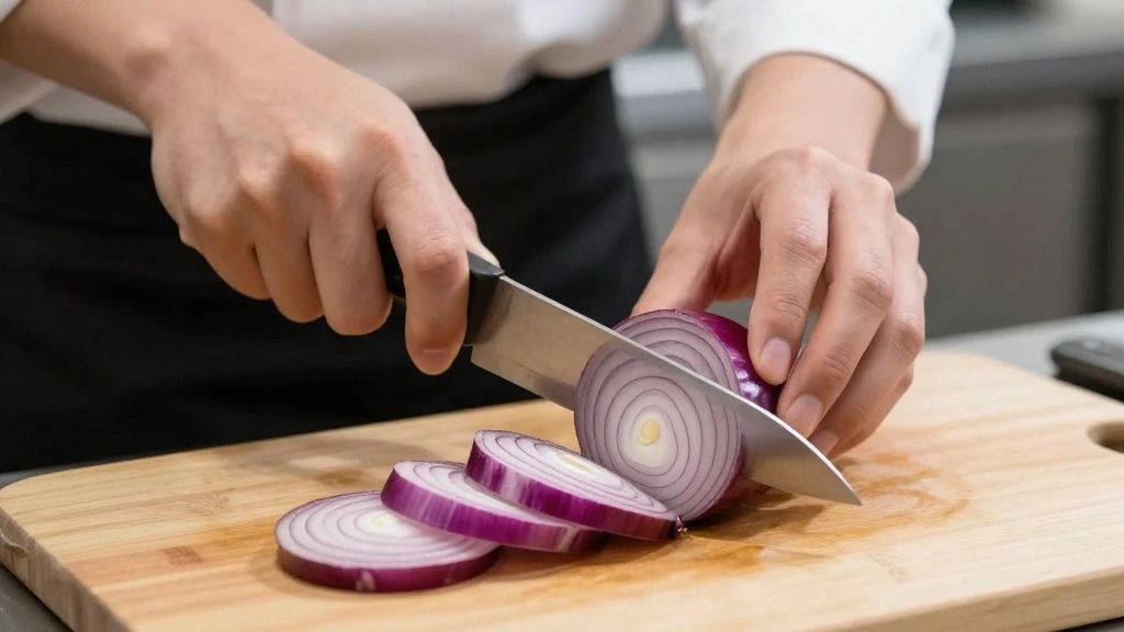 Everything Bagel Cucumber Salad with Creamy Dressing - Step 2: Slice the Red Onion 1