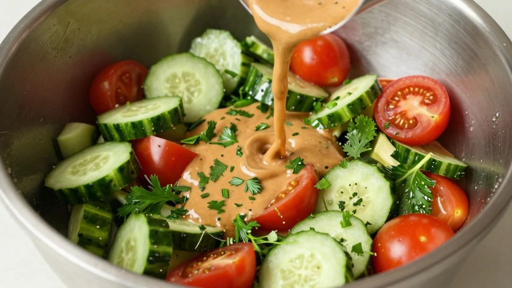 Greek Cucumber Tomato Salad with Olive Oil and Herbs - Step 6: Combine Salad 1