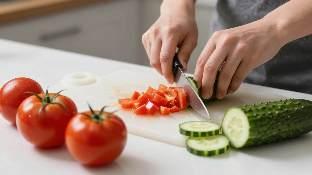 Greek Tomato and Cucumber Salad (Authentic Mediterranean Style) - Step 1: Prepare Ingredients 1