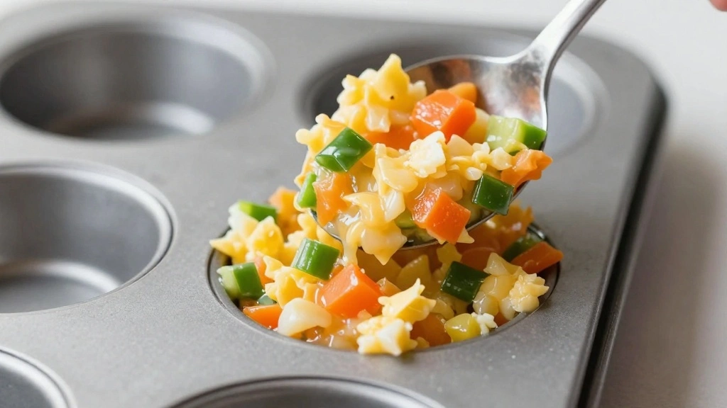 Healthy Breakfast Egg Muffins (Low Carb) - Step 6: Fill Muffin Cups 1