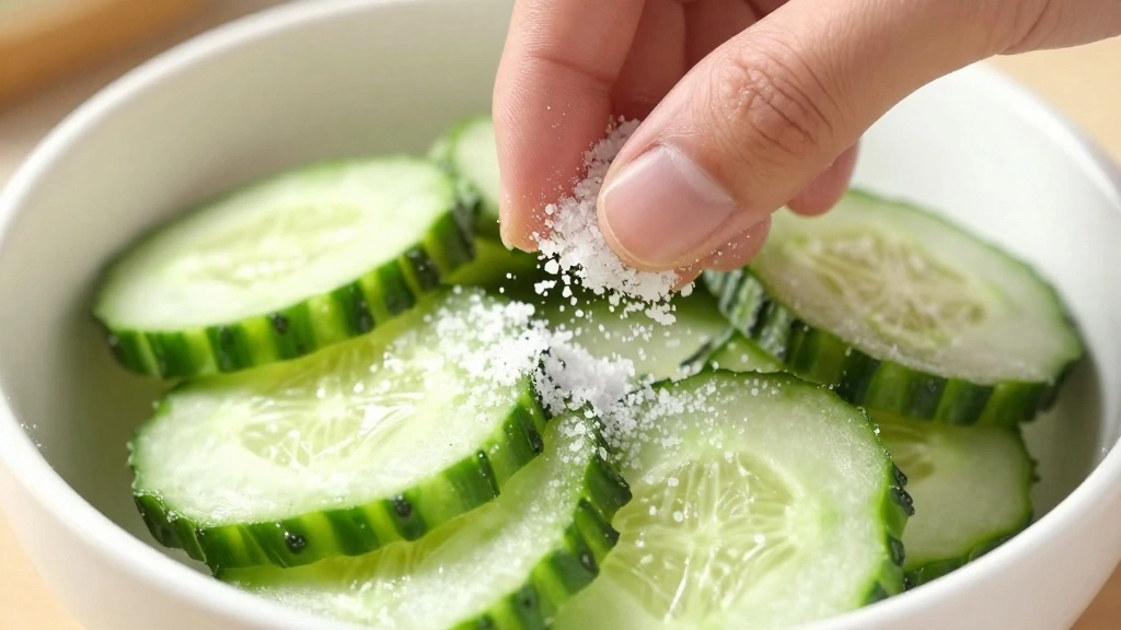 Japanese Cucumber Salad Recipe (Sunomono Style) - Step 2: Salt the Cucumbers 1