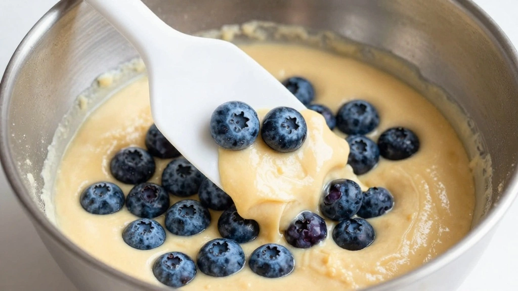 Jordan Marsh Blueberry Muffins (Classic Copycat Recipe) - Step 7: Fold in Blueberries 1