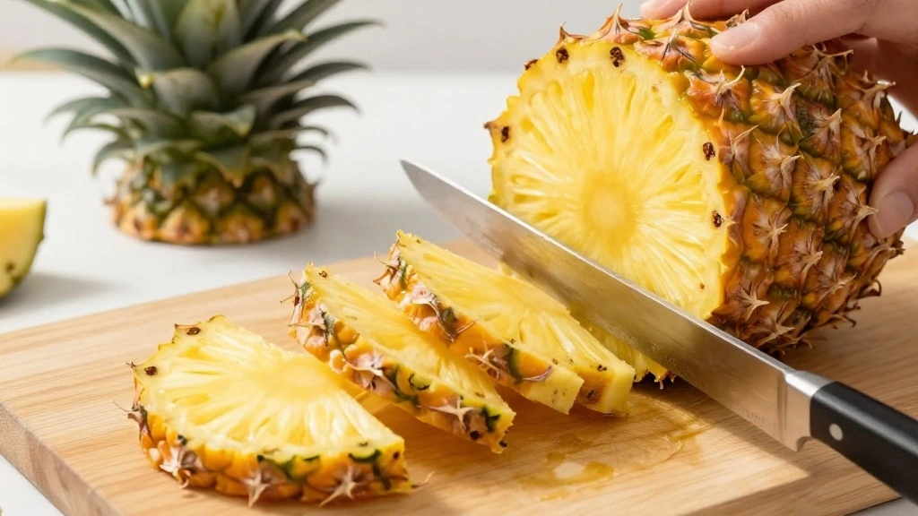 Pineapple and Cucumber Salad with Light Citrus Dressing - Step 2: Dice the Pineapple 1
