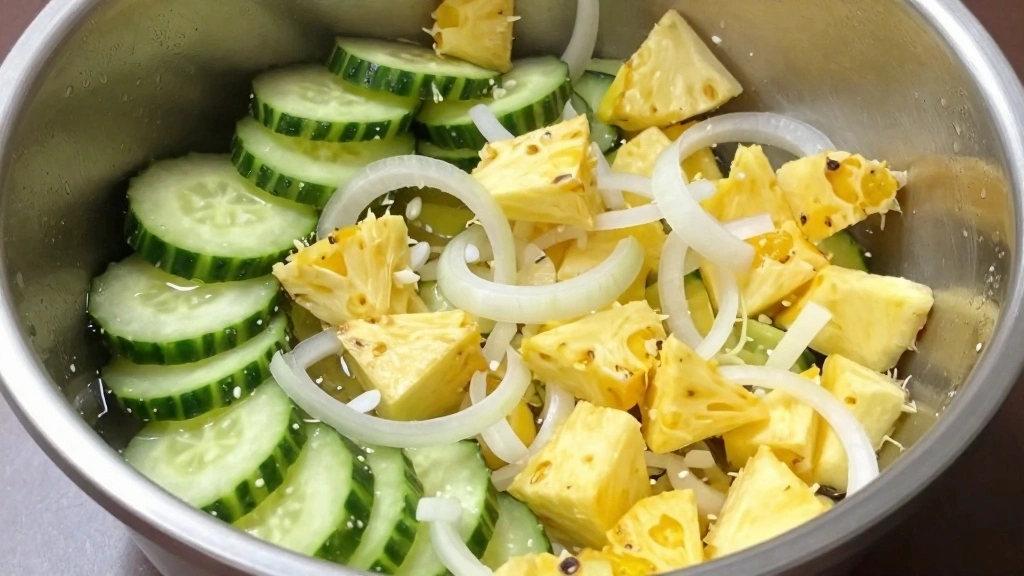 Pineapple and Cucumber Salad with Light Citrus Dressing - Step 5: Combine the Ingredients 1