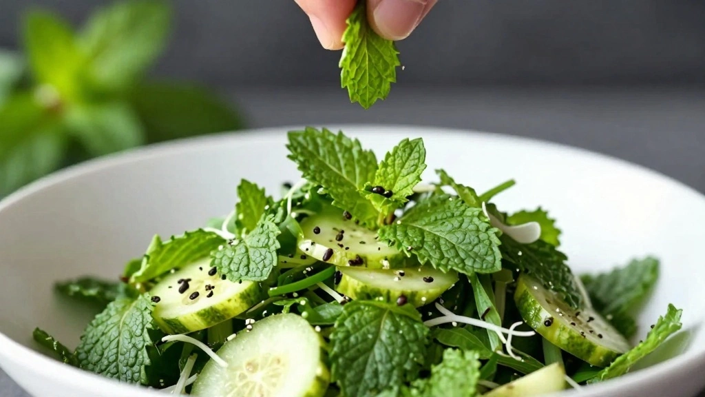 Pineapple and Cucumber Salad with Light Citrus Dressing - Step 8: Garnish before Serving 1