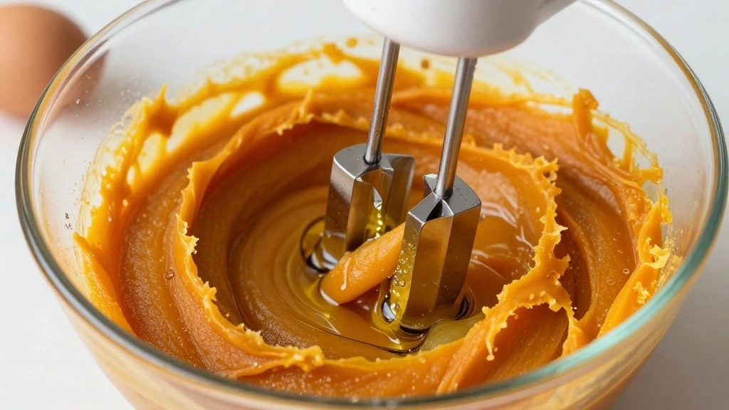 Pumpkin Muffins with Cream Cheese Center - Step 3: Combine Wet Ingredients 1