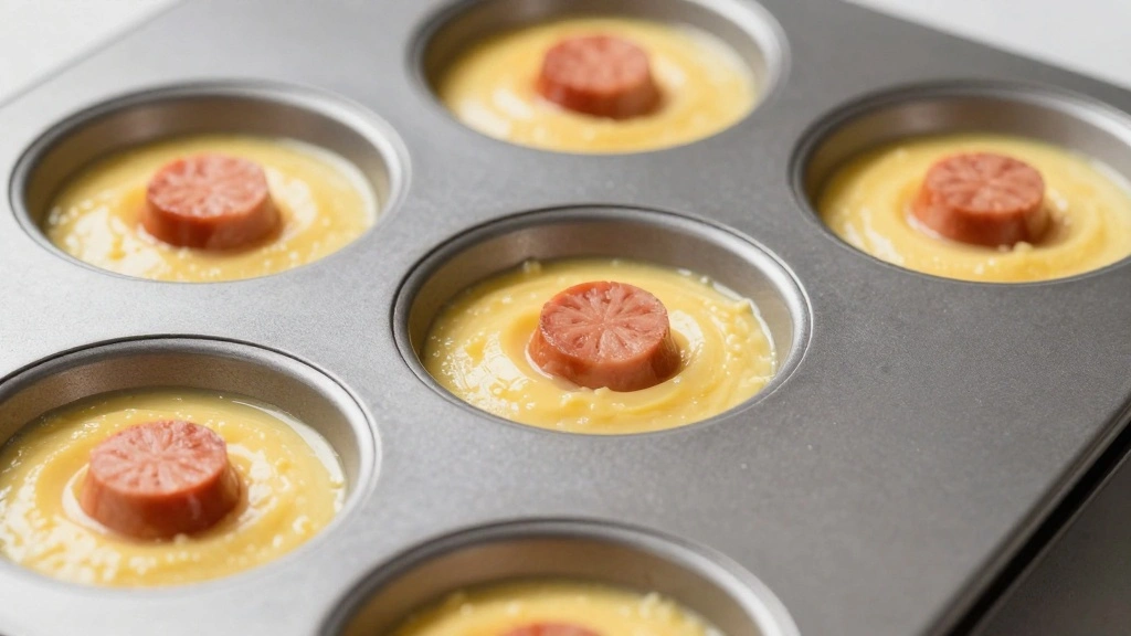 Sausage Breakfast Muffins (Hearty & Filling) - Step 7: Fill Muffin Tin 1