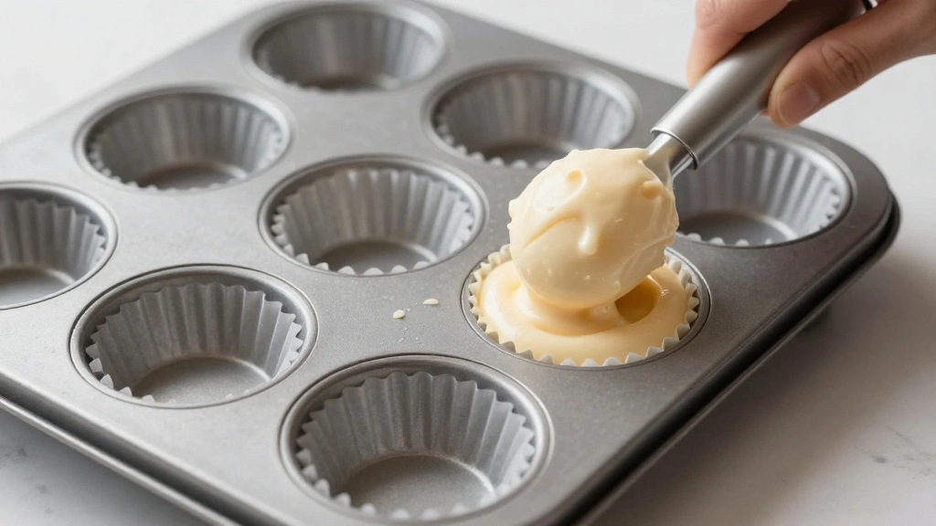 Sausage Muffins for Breakfast (Easy Recipe) - Step 7: Fill Muffin Tin 1