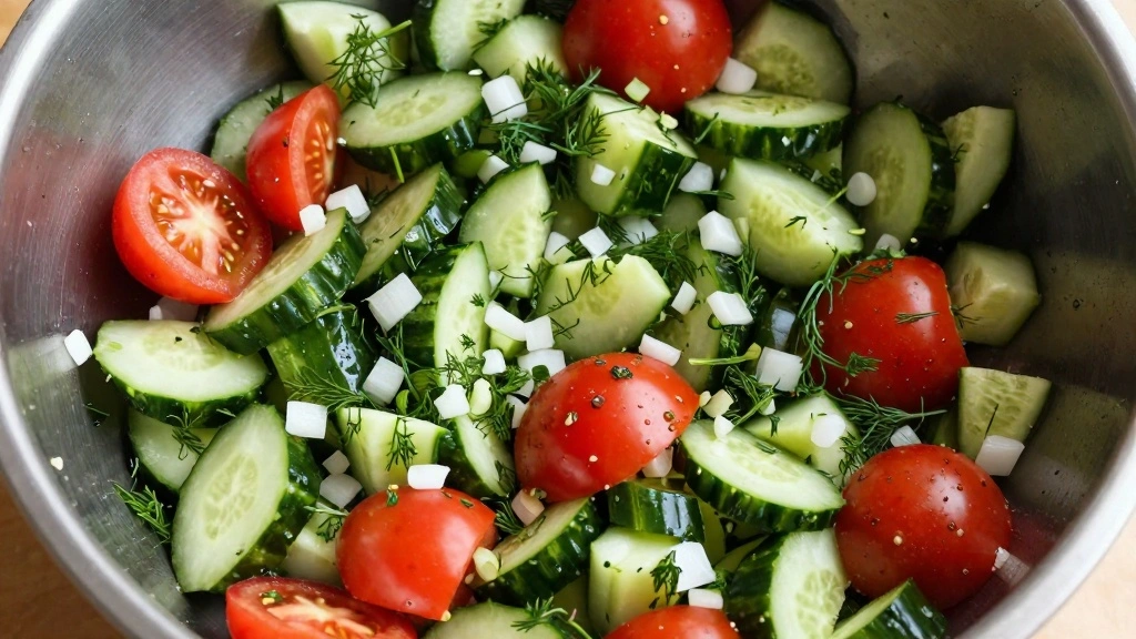 Shrimp and Cucumber Salad Light and Flavorful - Step 5: Assemble Salad Base 1