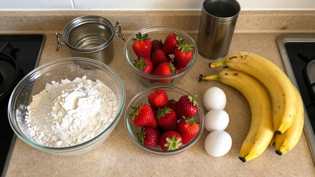 Strawberry Banana Muffins (Naturally Sweet) - Step 1: Prepare Ingredients 1