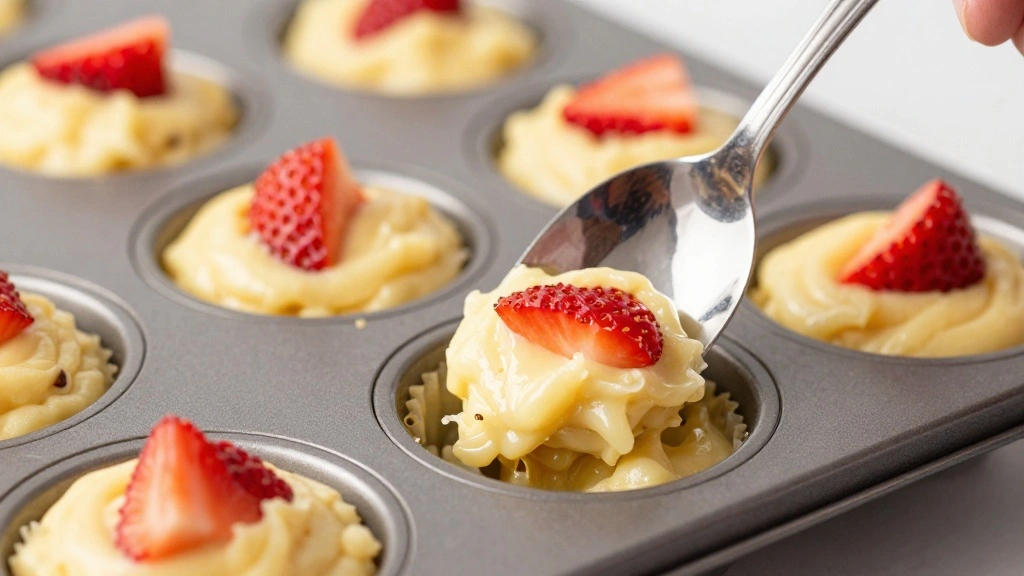 Strawberry Banana Muffins (Naturally Sweet) - Step 7: Fill Muffin Cups 1