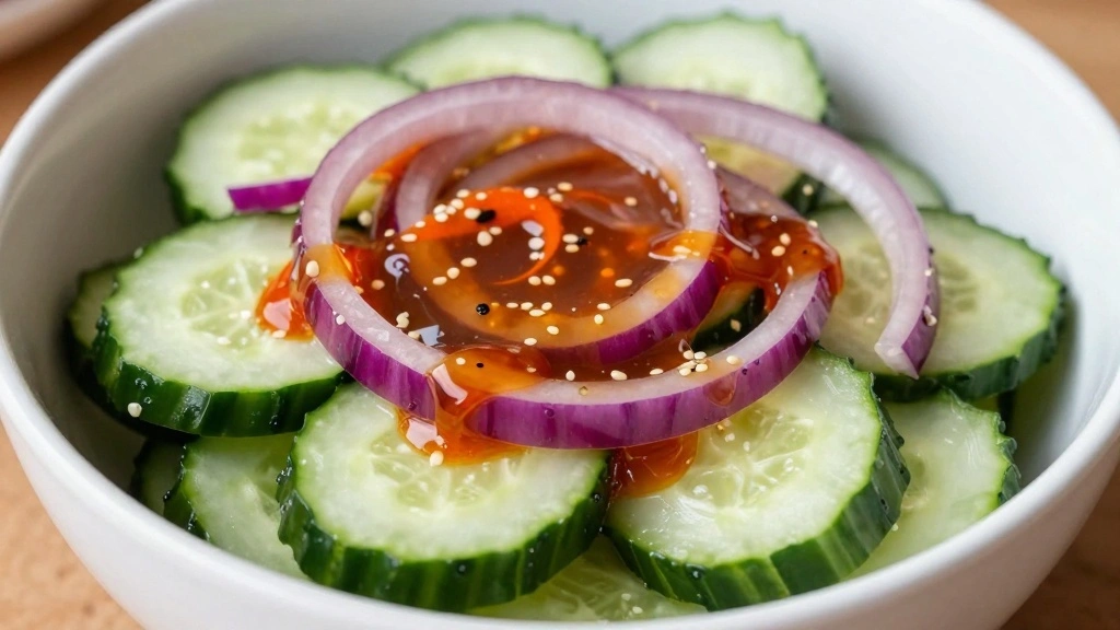 Thai Cucumber Salad Recipe with Sweet and Tangy Dressing - Step 5: Combine Vegetables and Dressing 1