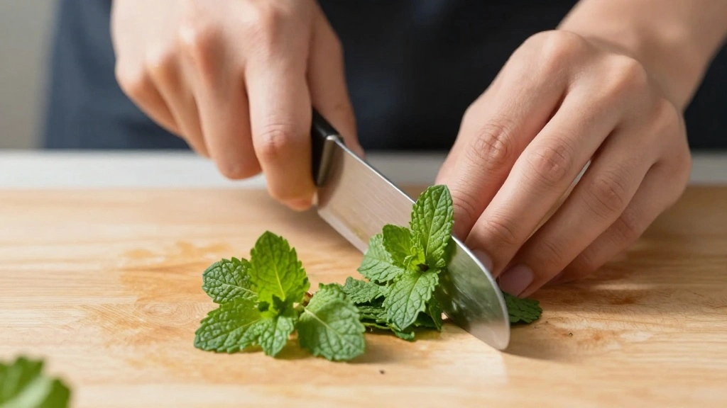 Watermelon Cucumber Feta Salad Sweet, Salty, and Refreshing - Step 5: Chop the Mint 1