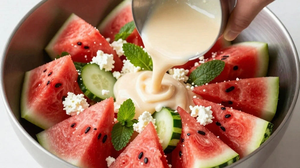 Watermelon Cucumber Feta Salad Sweet, Salty, and Refreshing - Step 6: Mix the Salad 1