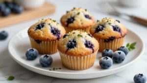 Blueberry Muffins with Frozen Blueberries (No Soggy Muffins)