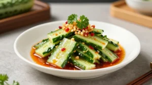 Chinese Cucumber Salad Recipe with Garlic and Chili Oil