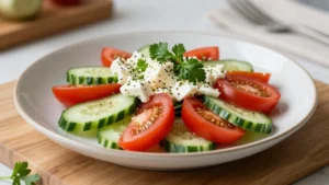 Cucumber Feta Tomato Salad (Fresh Mediterranean Recipe)