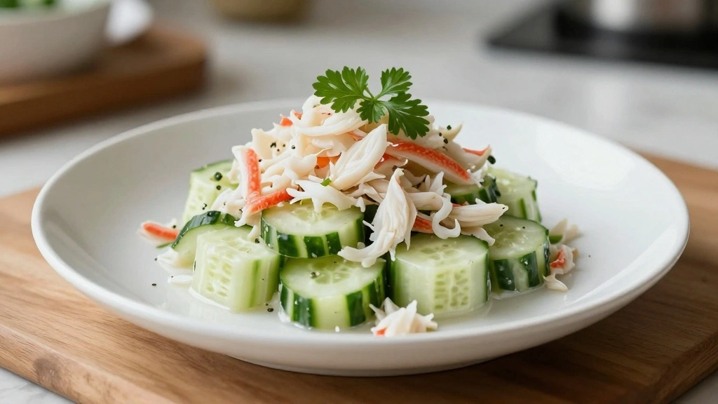 Cucumber Salad with Crab Meat Light and Refreshing