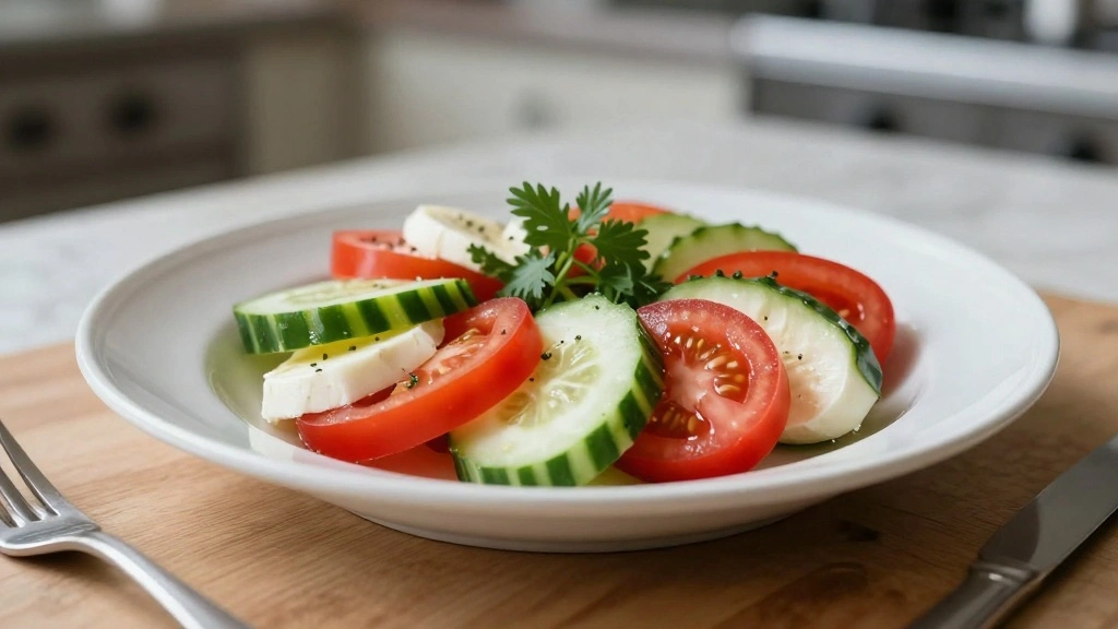 Cucumber Tomato Mozzarella Salad Caprese-Style