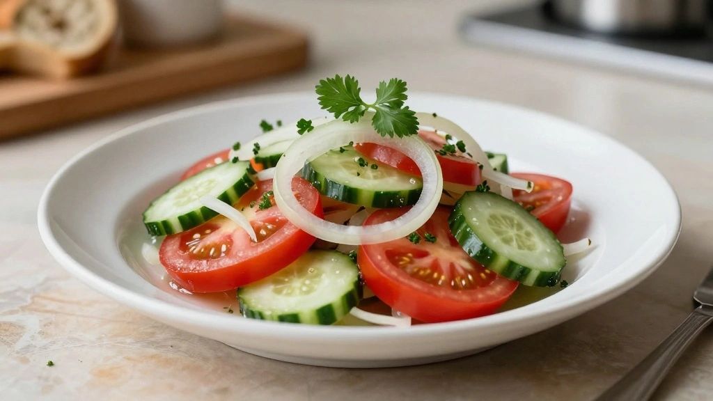 Cucumber Tomato and Onion Salad (Classic Summer Recipe)