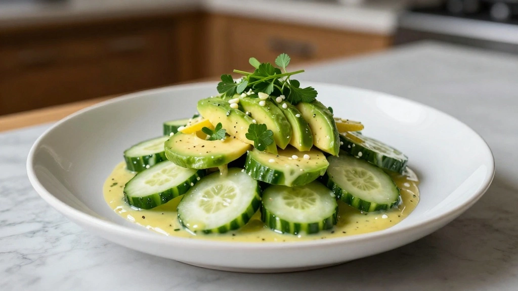 Cucumber and Avocado Salad with Lemon Dressing