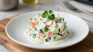 Cucumber and Crab Salad with Creamy Dressing