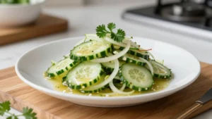 Cucumber and Onion Salad with Tangy Vinegar Dressing