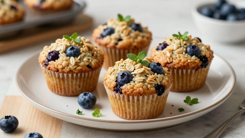 Healthy Blueberry Oatmeal Muffins (No Refined Sugar)