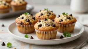 Oatmeal Chocolate Chip Muffins (Healthy & Filling)