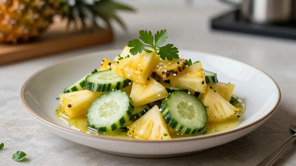 Pineapple and Cucumber Salad with Light Citrus Dressing