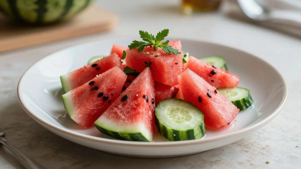 Watermelon and Cucumber Salad for Hot Summer Days